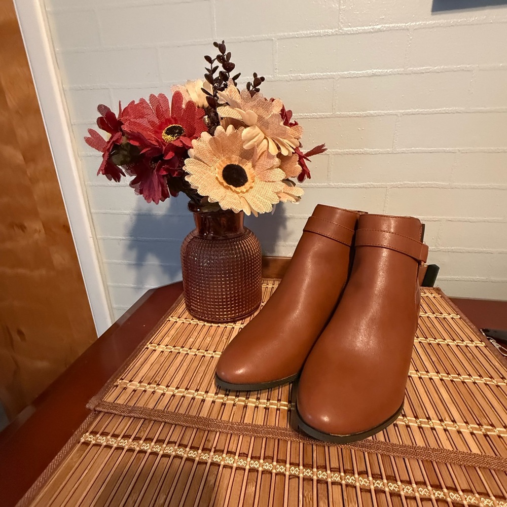 Karen Scott Tan Ankle Booties